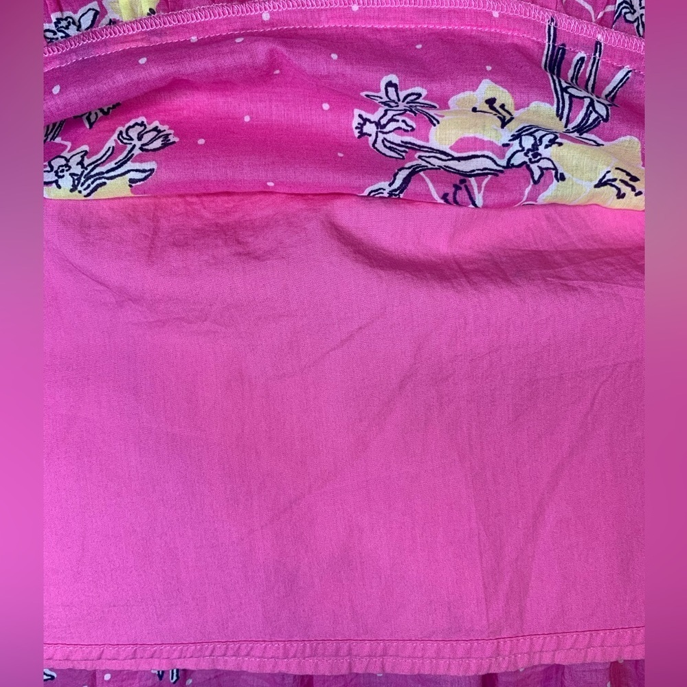 Lilly Pulitzer Misha Cotton Spaghetti Strap Smocked In Hotty PinkDress SZ XS! - Picture 8 of 9
